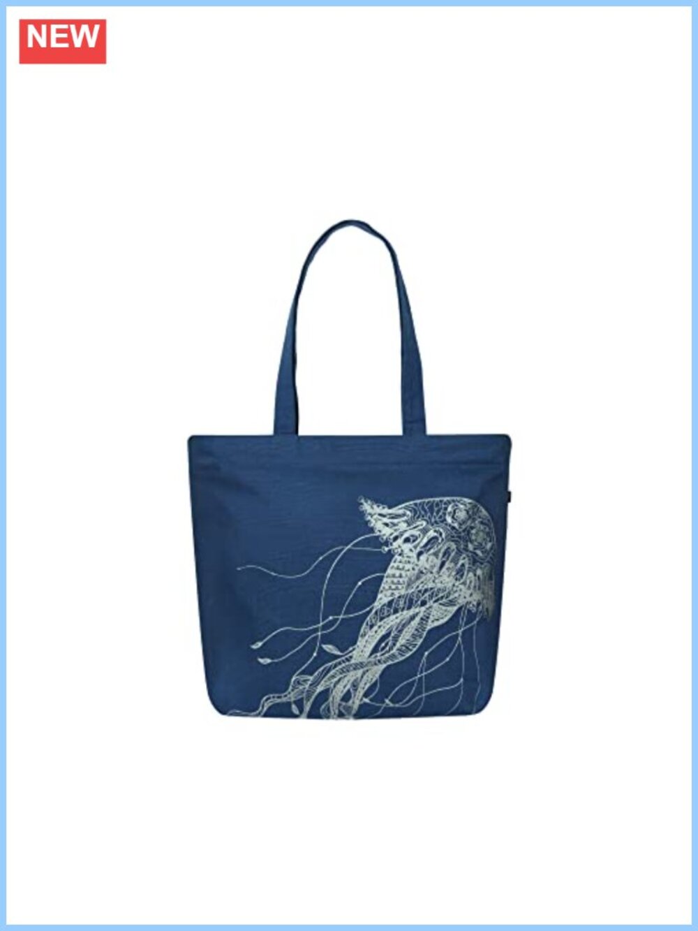 Large Canvas Tote Bag with Zipper - Eco Friendly Reusable Work Beach Travel